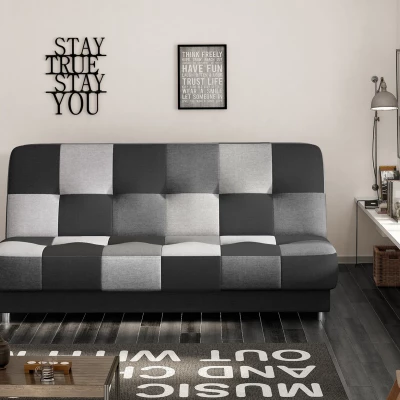 Schlafsofa mit Stauraum MAEVIRA – schwarz / dunkelgrau / grau