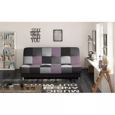 Schlafsofa mit Stauraum MAEVIRA – schwarz / grau / hellgrau / lila