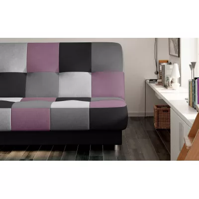 Schlafsofa mit Stauraum MAEVIRA – schwarz / grau / hellgrau / lila