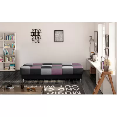 Schlafsofa mit Stauraum MAEVIRA – schwarz / grau / hellgrau / lila