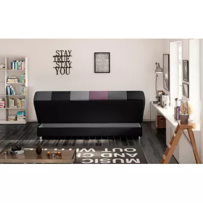 Schlafsofa mit Stauraum MAEVIRA – schwarz / grau / hellgrau / lila