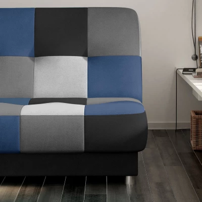 Schlafsofa mit Stauraum MAEVIRA – schwarz / grau / hellgrau / blau