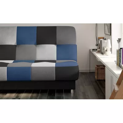 Schlafsofa mit Stauraum MAEVIRA – schwarz / grau / hellgrau / blau