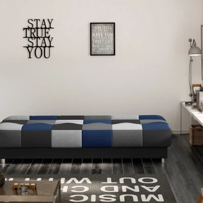 Schlafsofa mit Stauraum MAEVIRA – schwarz / grau / hellgrau / blau
