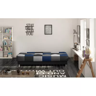 Schlafsofa mit Stauraum MAEVIRA – schwarz / grau / hellgrau / blau