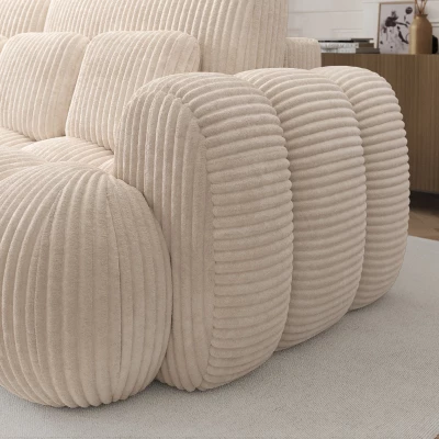 Designer-Wohnzimmersofa ISEN - Hellbeige