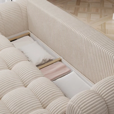 Designer-Wohnzimmersofa ISEN - Hellbeige