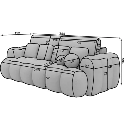 Designer-Wohnzimmersofa ISEN - Hellbeige