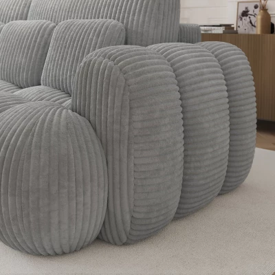 Designer-Wohnzimmersofa ISEN – hellgrau