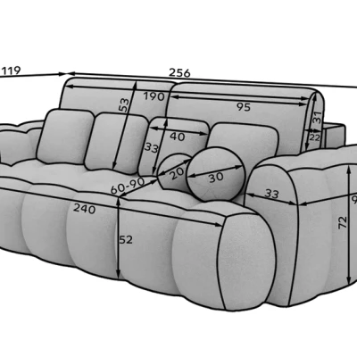 Designer-Wohnzimmersofa ISEN – Elfenbein