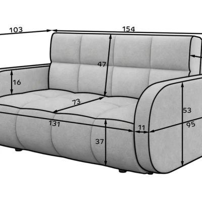 DELPHINE Zweisitzer-Schlafsofa – weiß