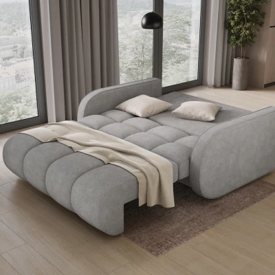 Zweisitzer-Schlafsofa DELPHINE - hellgrau