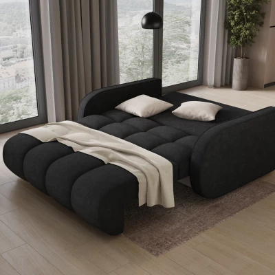DELPHINE Zweisitzer-Schlafsofa – schwarz
