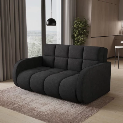 DELPHINE Zweisitzer-Schlafsofa – schwarz