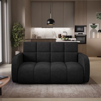 DELPHINE Zweisitzer-Schlafsofa – schwarz