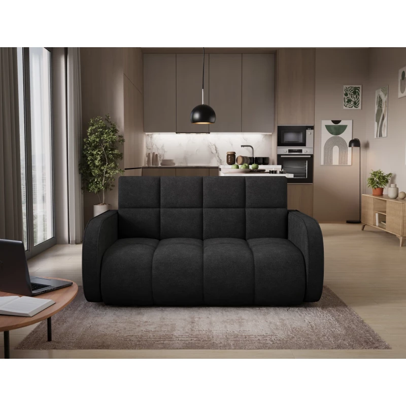DELPHINE Zweisitzer-Schlafsofa – schwarz