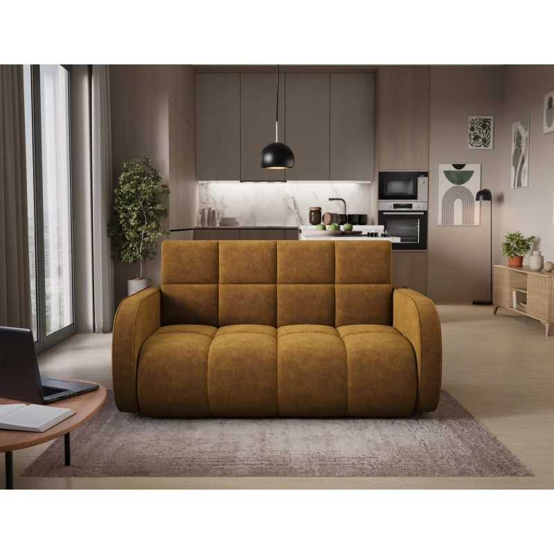 DELPHINE Zweisitzer-Schlafsofa – Senfgelb