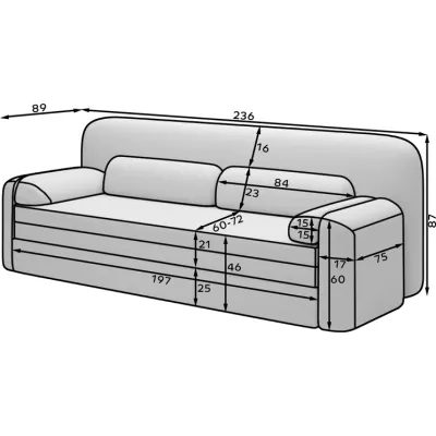 Stilvolles Sofa mit Stauraum ELYSIA - Creme