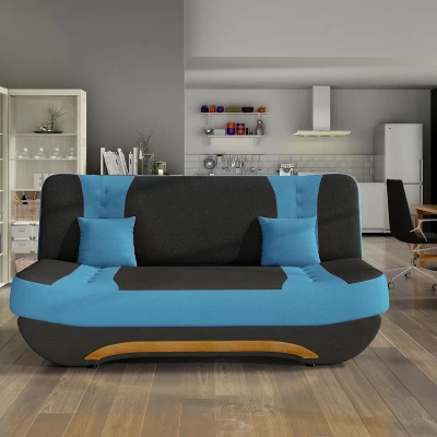 FAELINA Zweisitzer-Sofa - schwarz/blau