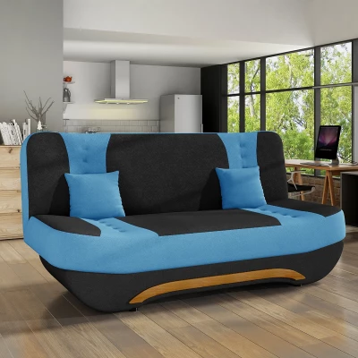 FAELINA Zweisitzer-Sofa - schwarz/blau