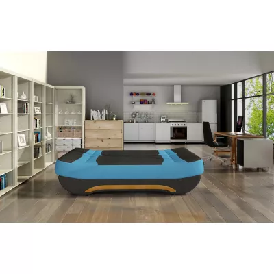 FAELINA Zweisitzer-Sofa - schwarz/blau