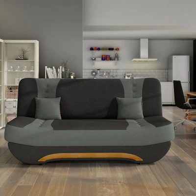 FAELINA Zweisitzer-Sofa - schwarz / dunkelgrau