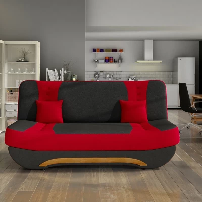 FAELINA Zweisitzer-Sofa - schwarz/rot