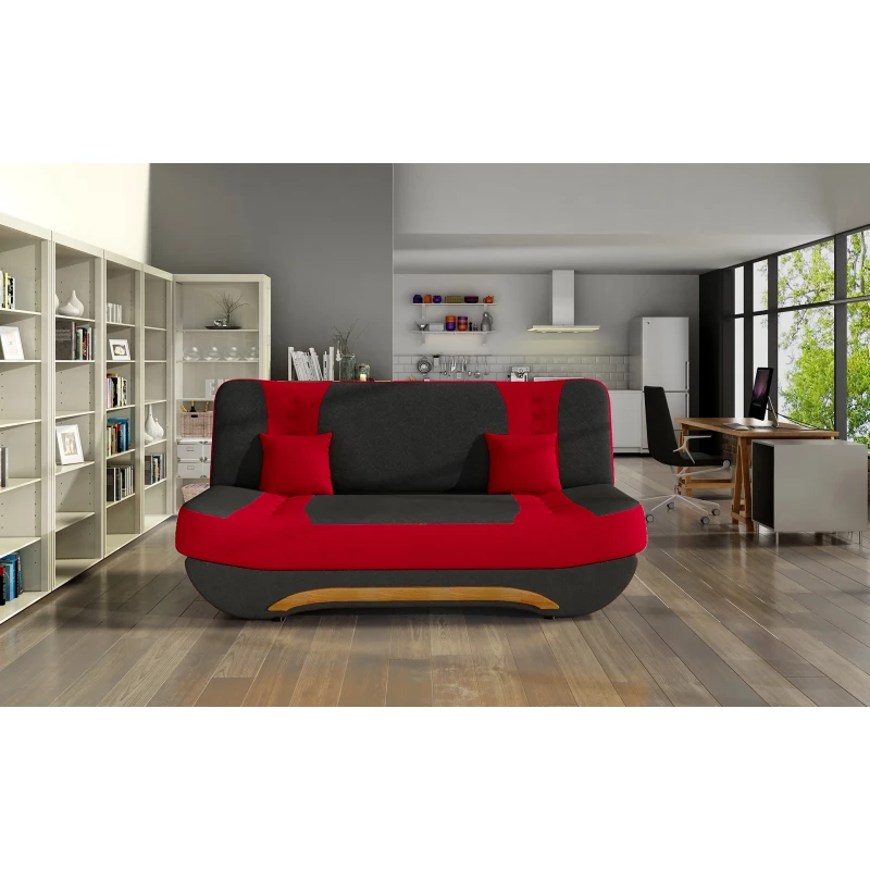FAELINA Zweisitzer-Sofa - schwarz/rot