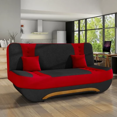 FAELINA Zweisitzer-Sofa - schwarz/rot