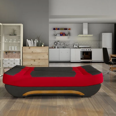 FAELINA Zweisitzer-Sofa - schwarz/rot