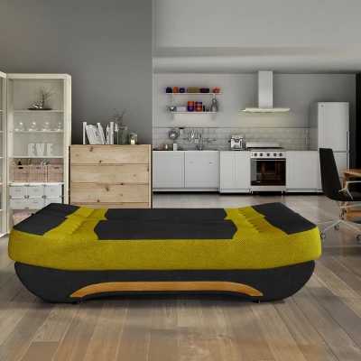 FAELINA Zweisitzer-Sofa - schwarz/gelb