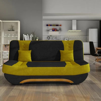 FAELINA Zweisitzer-Sofa - schwarz/gelb