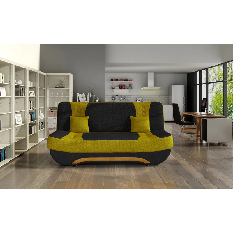 FAELINA Zweisitzer-Sofa - schwarz/gelb
