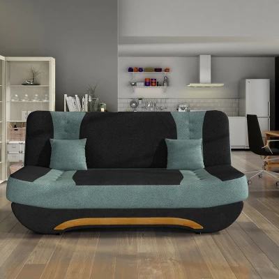 FAELINA Zweisitzer-Sofa – Schwarz/Türkis