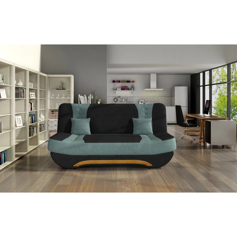 FAELINA Zweisitzer-Sofa – Schwarz/Türkis