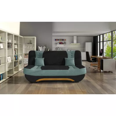 FAELINA Zweisitzer-Sofa – Schwarz/Türkis