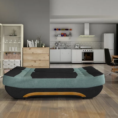 FAELINA Zweisitzer-Sofa – Schwarz/Türkis