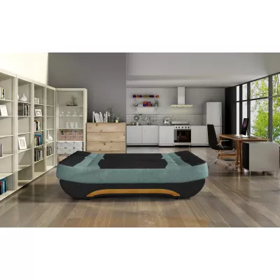 FAELINA Zweisitzer-Sofa – Schwarz/Türkis