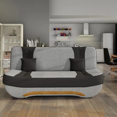 FAELINA Zweisitzer-Sofa - graues/schwarzes Kunstleder