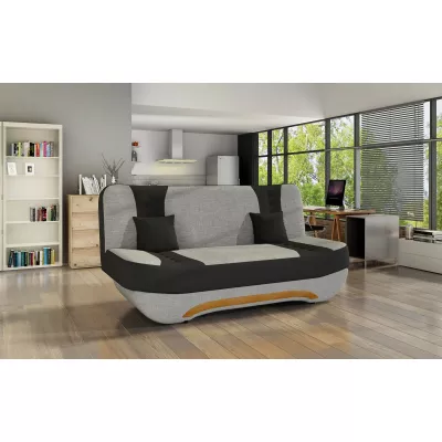 FAELINA Zweisitzer-Sofa - graues/schwarzes Kunstleder
