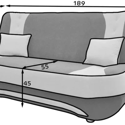 FAELINA Zweisitzer-Sofa - graues/schwarzes Kunstleder