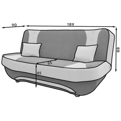 FAELINA Zweisitzer-Sofa - grau / dunkelgrau