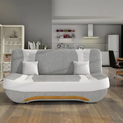 FAELINA Zweisitzer-Sofa - graues/weißes Öko-Leder