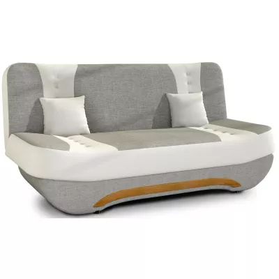FAELINA Zweisitzer-Sofa - graues/weißes Öko-Leder