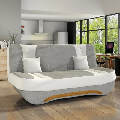 FAELINA Zweisitzer-Sofa - graues/weißes Öko-Leder