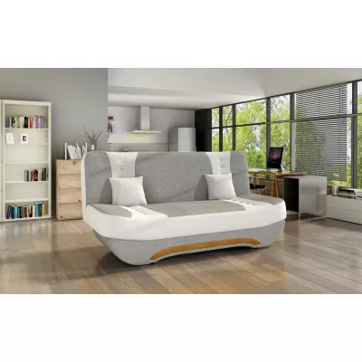 FAELINA Zweisitzer-Sofa - graues/weißes Öko-Leder
