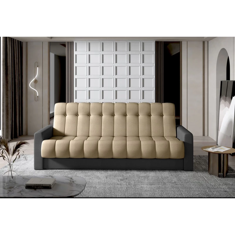 Dreisitzer-Sofa KAINDRA – hellbraun/dunkelgrau