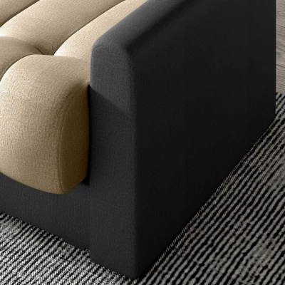 Dreisitzer-Sofa KAINDRA – hellbraun/dunkelgrau