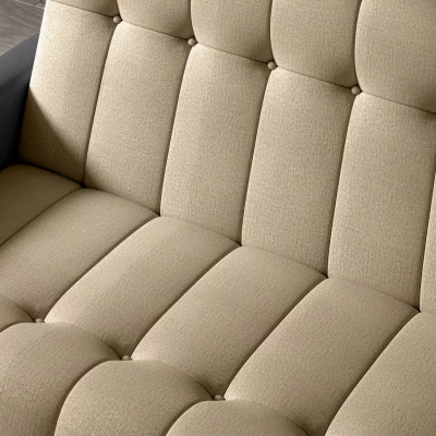 Dreisitzer-Sofa KAINDRA – hellbraun/dunkelgrau