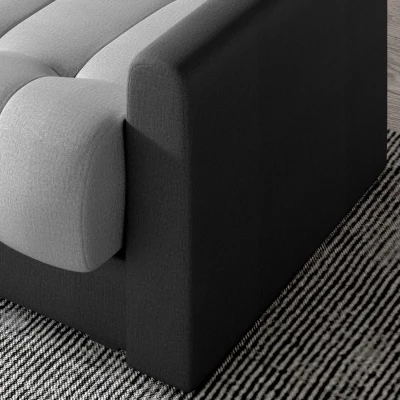 Dreisitzer-Sofa KAINDRA - grau / dunkelgrau